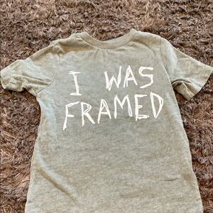 Kid’s light Green Short Sleeve Tee with 'I Was Framed' Design